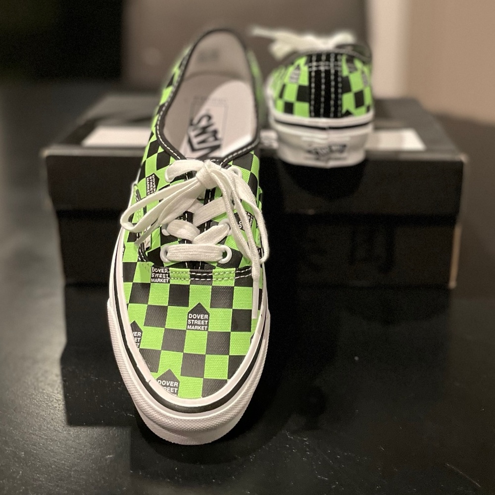 Vans x Dover Street Market OG Authentic LX DSM Checkerboard (Fluro Green) - Picture 8 of 13